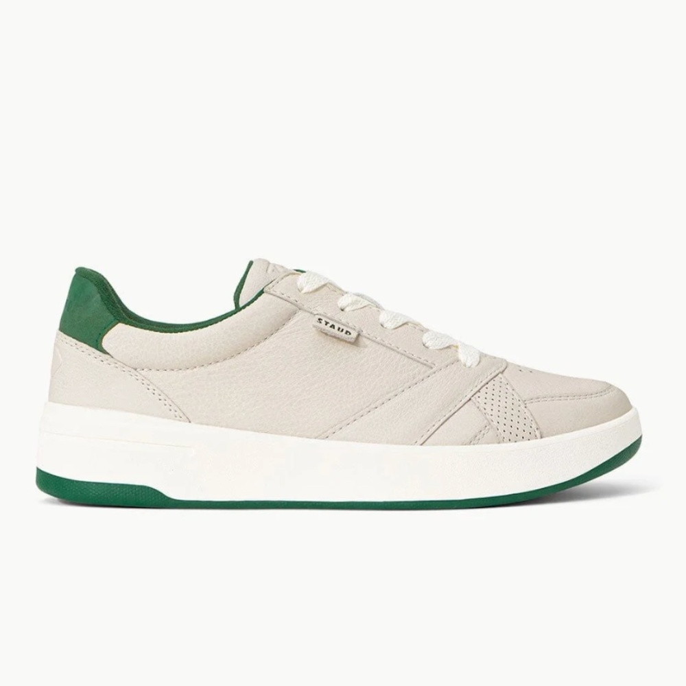 STAUD + KEDS THE COURT SNEAKER CREAM GREEN